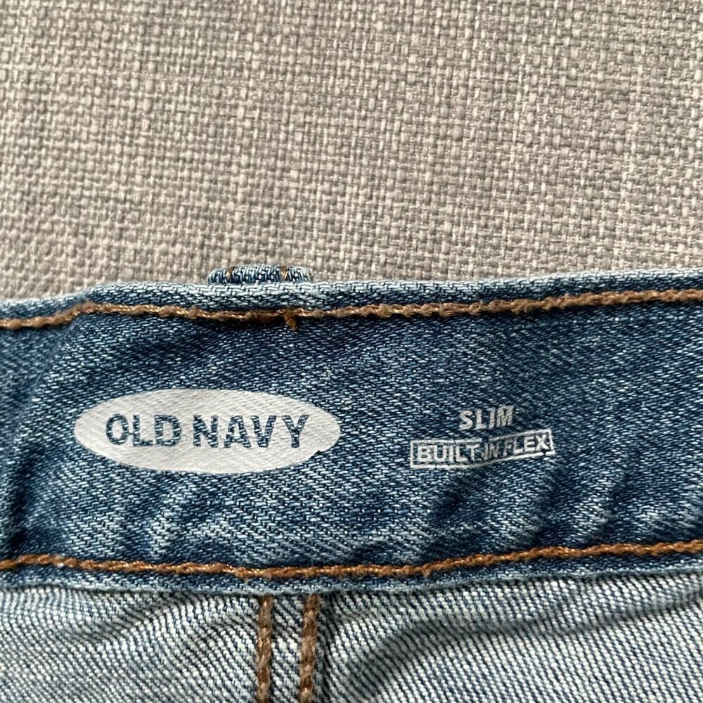 Old Navy Slim Built in Flex Light Wash Jeans Men's Size 30 x 30 Stretch Denim - Picture 4 of 8